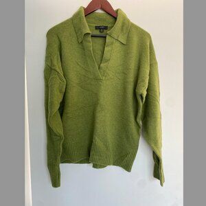 J Crew Collared Green Sweater Womens Size Small